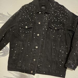 Zara Black Jacket with Silver Studs